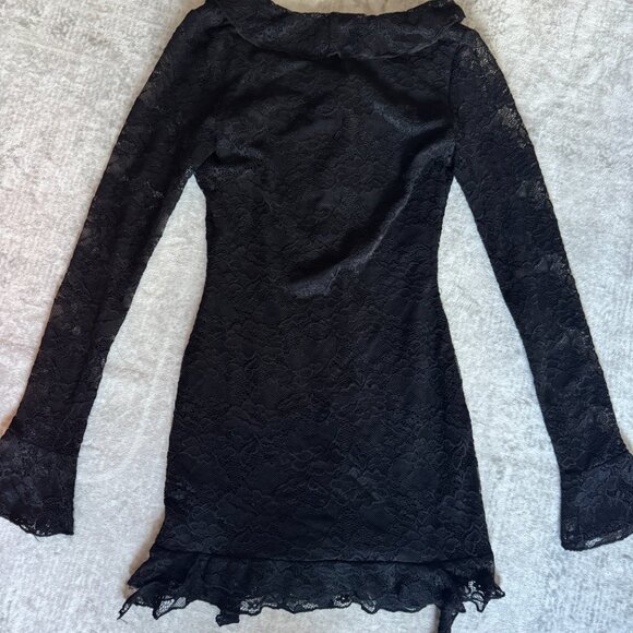 Princess Polly Braun Long Sleeve Mini Dress Black - Picture 6 of 8